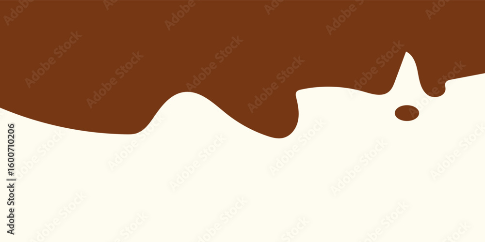 Obraz premium Chocolate background of Modern poster, dynamic splashes and drops. Vector illustration in a flat style of minimalism EPS.10
