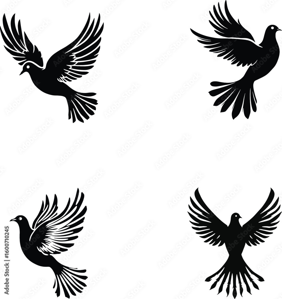 Obraz premium Vector logo bird, eagle icon, abstract wings, aviation emblem, silhouette