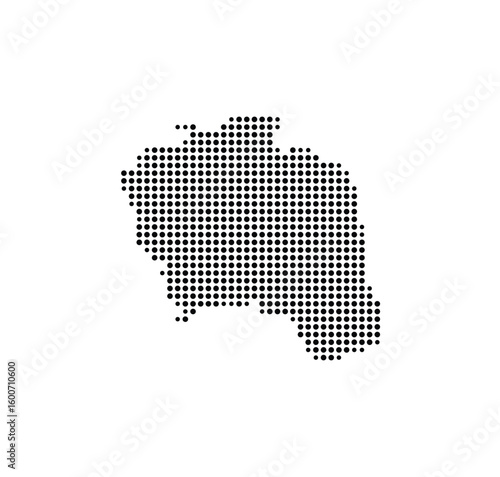 Symbol Map of the Island Scarp (United Kingdom) showing the island with just a few black dots