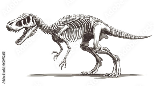 Detailed Engraving Illustration of Tyrannosaurus - Single Image for Design Projects