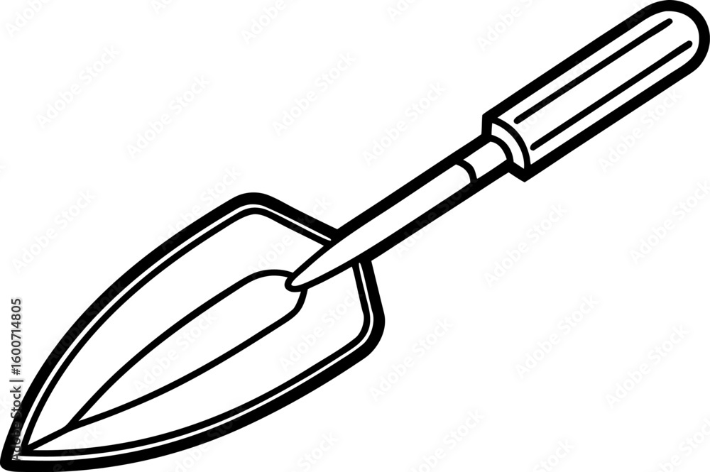 Obraz premium Hand Trowel with Curved Scoop Silhouette