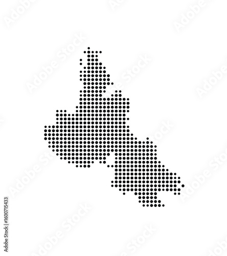 Symbol Map of the Island Krk (Croatia) showing the island with just a few black dots