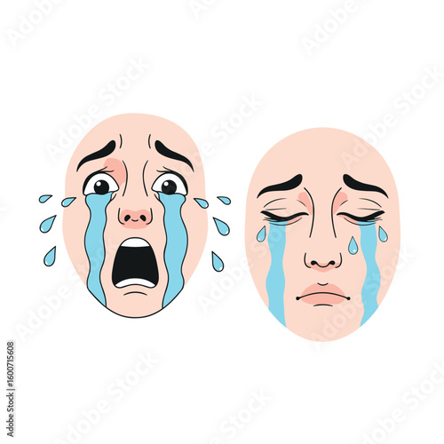 Emotional expressions sadness grief fear and distress in facial depictions