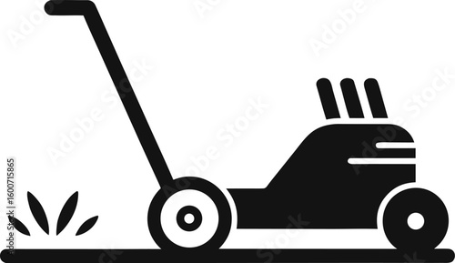 Lawnmower with Handle and Cutting Deck Icon