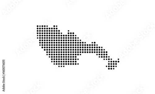 Symbol Map of the Island Vir (Croatia) showing the island with just a few black dots