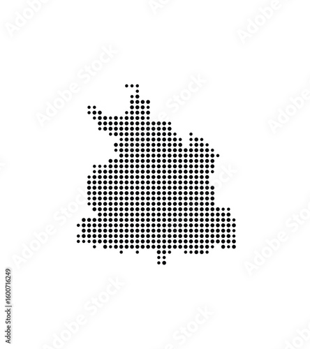 Symbol Map of the Island Aran (Ireland) showing the island with just a few black dots