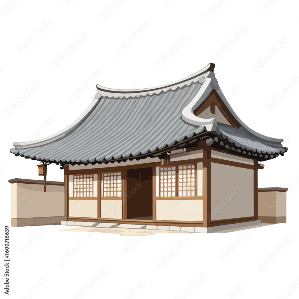 Obraz premium Flat Icon of Historic Korean Architecture
