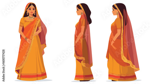 Traditional Hindu Clothing: Beautiful Portrait of Indian Woman in Cultural Attire