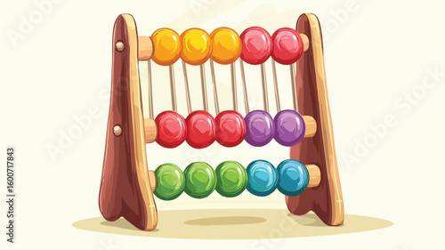 Vintage Abacus Cartoon Illustration in Retro Style