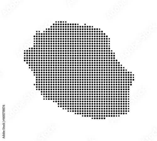 Symbol Map of the Island la reunion (Reunion) showing the island with just a few black dots