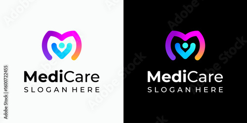 Free Download Happy person vector logo design with leaf shape silhouette in modern, simple, clean and abstract style. Icons for business, healthcare, coaching, and personal branding. - GFXLoad