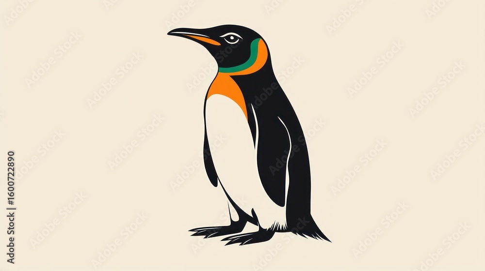 Fototapeta premium Stylish illustration of an emperor penguin