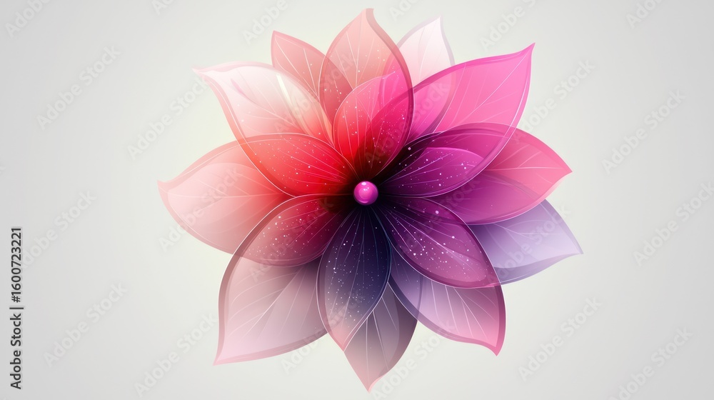 Fototapeta premium Abstract flower design, vibrant colors, artistic representation, digital art, background for creative projects