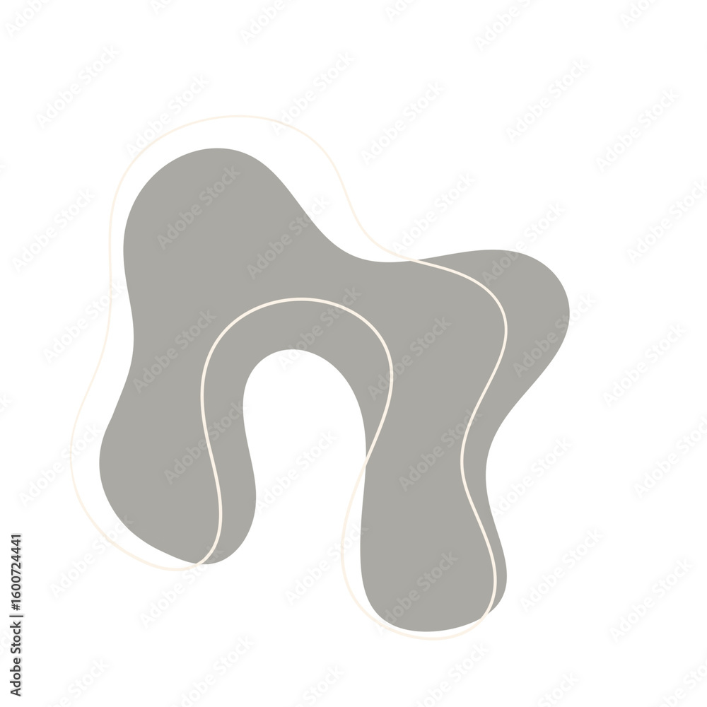 Obraz premium Stone Path Gray curving form like a path in nature, suggesting movement and grounding.