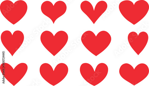Red heart shapes arranged in a grid pattern, perfect for love themes
