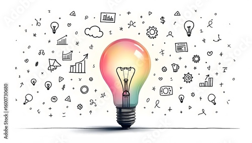 Creative light bulb symbol representing idea and innovation concept