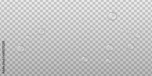 Realistic drops on isolated transparent background.