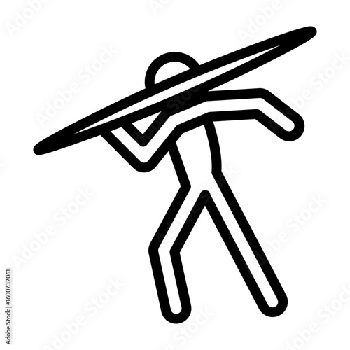 Javelin Throw Vector Line Icon Design