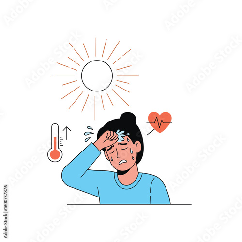 Feeling overheated under the blazing sun experiencing discomfort due to high temperatures