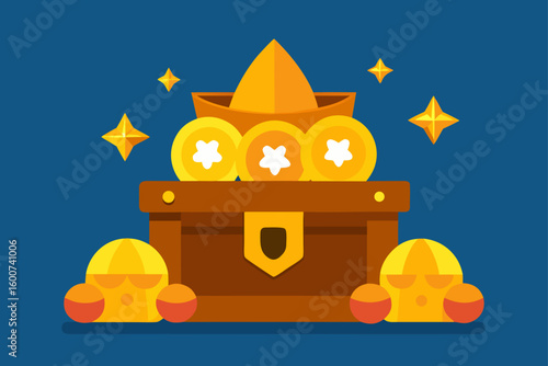 cartoon hoard shiny jewels coins