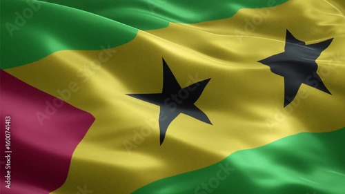 Waving Flag of São Tomé and Príncipe