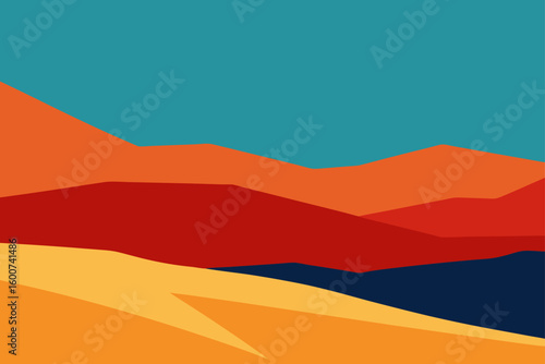 color block desert layers with harsh contrast and light
