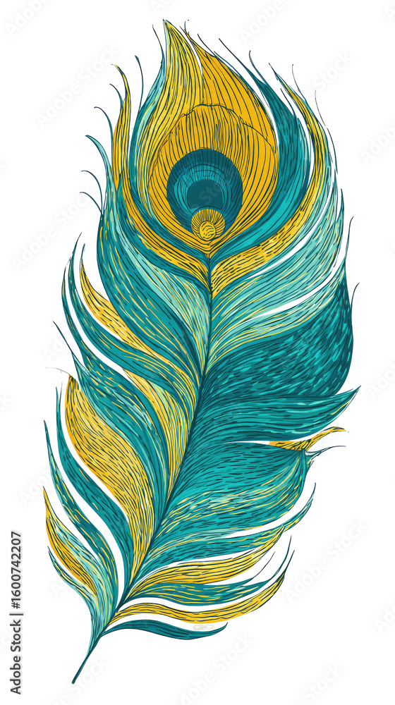 Obraz premium Detailed peacock feather graphic