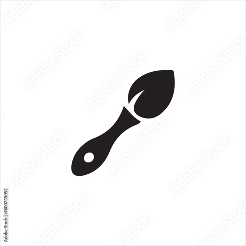 Black silhouette of a spoon with a hole in the handle on a white background vector