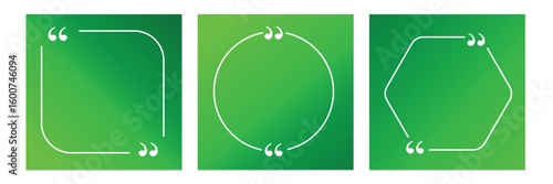 Set of social media post design template for quotes. Qoute Frame Blank Template  Set with Copy Space for Text on Square Banner with Modern Gradient Background.