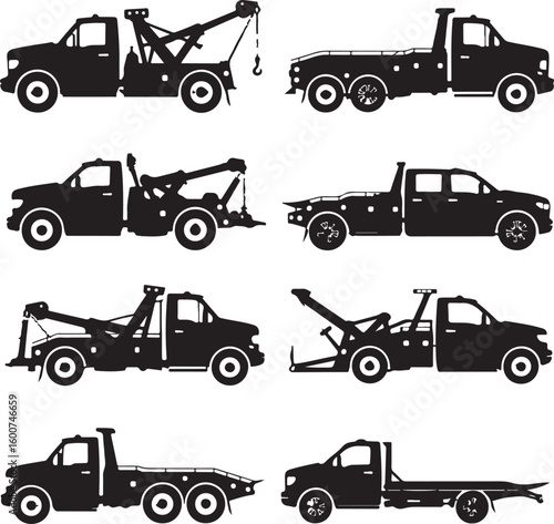 Tow trucks and flatbed trucks vehicle transport