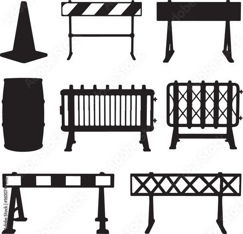 Traffic cones barrels and barriers construction safety