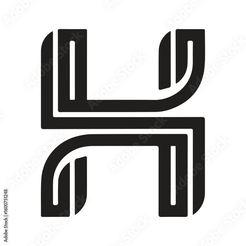 vector black font letter h