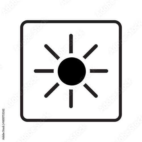 Sun Icon – Simple Weather Symbol for Sunny Day or Heat Warning in Flat Vector Style