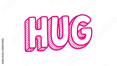 Pink Hug Typography.