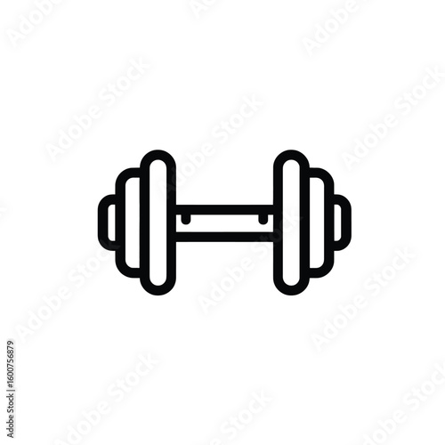 Iron weight in shape: A simple, sleek black and white illustration of an iron weight, showcasing its design. suitable for various fitness or health-related projects. 