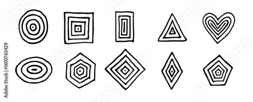 abstract geometric shapes decoration design elements shape collection doodle vector