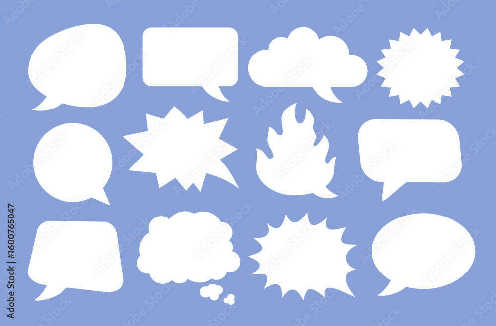 Obraz premium speech bubbles set text balloons cartoon comic expressions