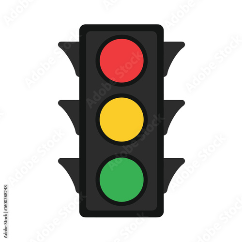 Traffic control lights. Red, yellow and green traffic control light icons. Traffic light illustration. Road Traffic Lights vector