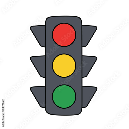Traffic control lights. Red, yellow and green traffic control light icons. Traffic light illustration. Road Traffic Lights vector