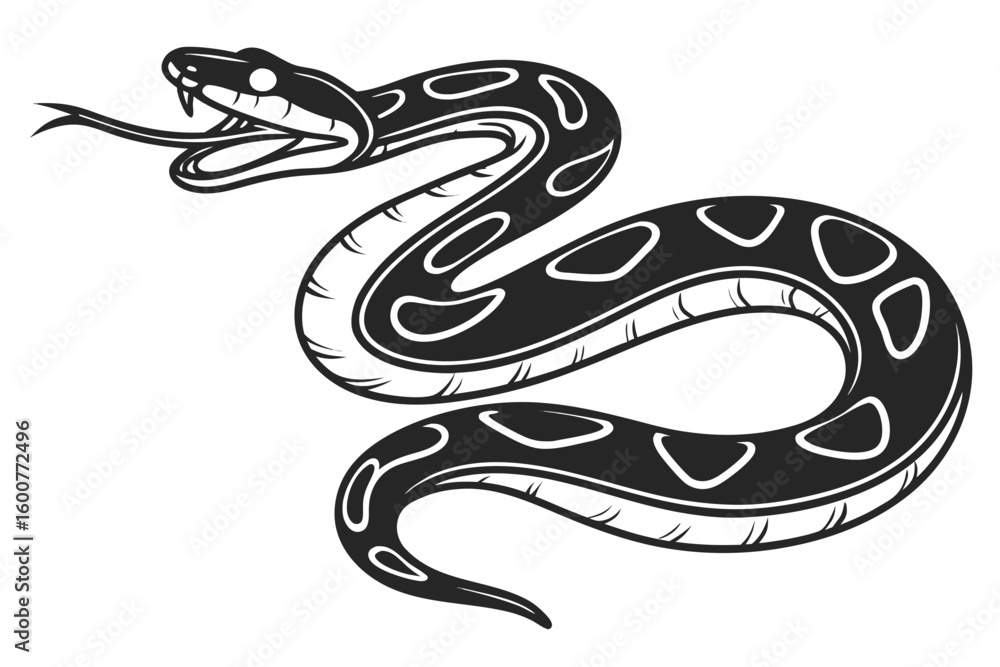 Fototapeta premium python sihouette black vector