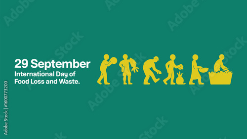 Vector Illustration of Food Waste Awareness with Rotting Vegetables, Trash Can, and Stop Food Waste Message