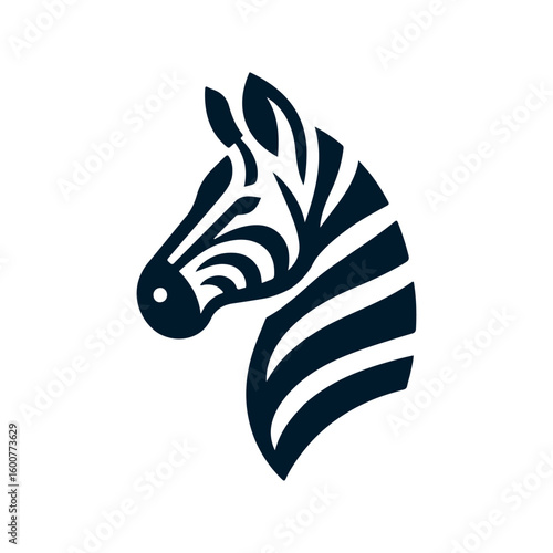 Striped zebra vector illustration with a cute wild animal head, isolated on white for your safari and nature designs