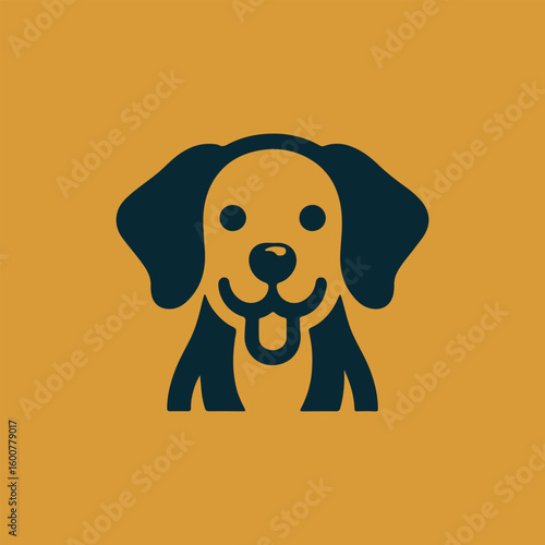 Cute brown puppy dog with a bone, a fun cartoon illustration for pet lovers