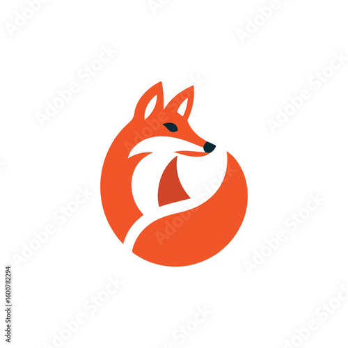Funny red fox cartoon character design illustration with a cute bushy tail