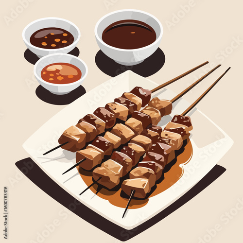 Japanese Yakitori Skewer Vector