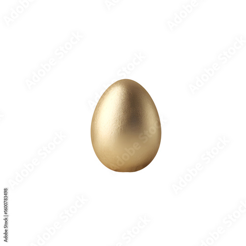 minimalist design with single golden egg on a transparent  background