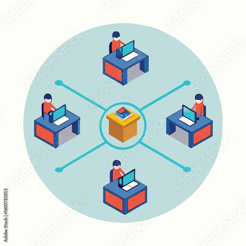 Modern isometric illustration of a collapsible element isolated on white background