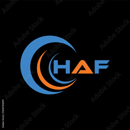 HAF letter design. HAF letter technology logo design on white background. HAF Monogram logo design for entrepreneur and business