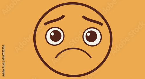Sad Emoji with Downward Curved Mouth and Eyes.