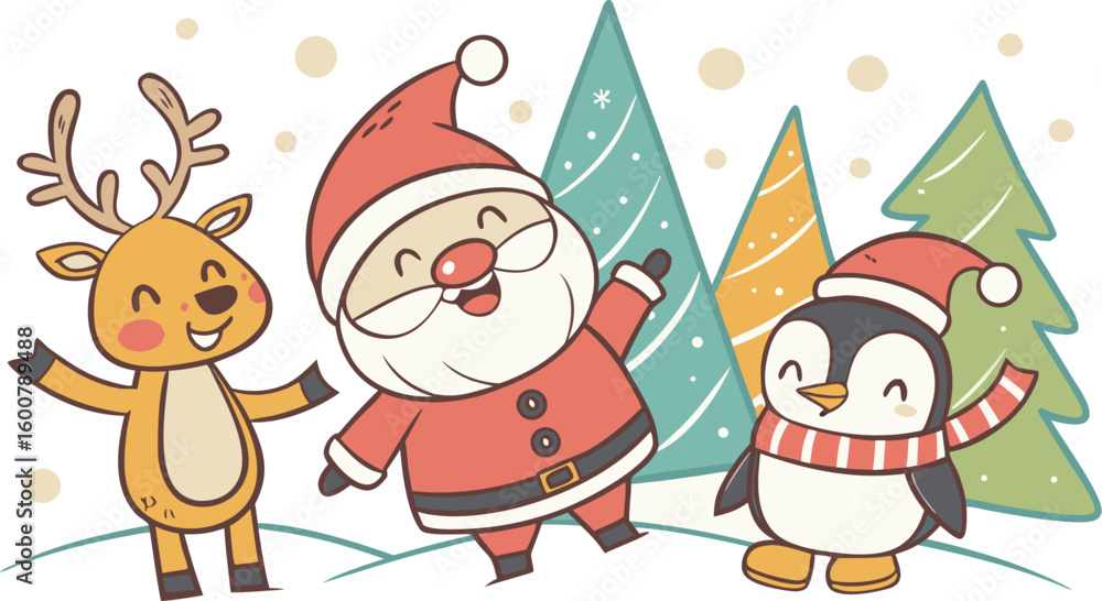 Fototapeta premium Christmas decorative items over white. Watercolor illustration: Christmas tree decorated with balls. Gifts under the Christmas tree. Template for the design Mega set